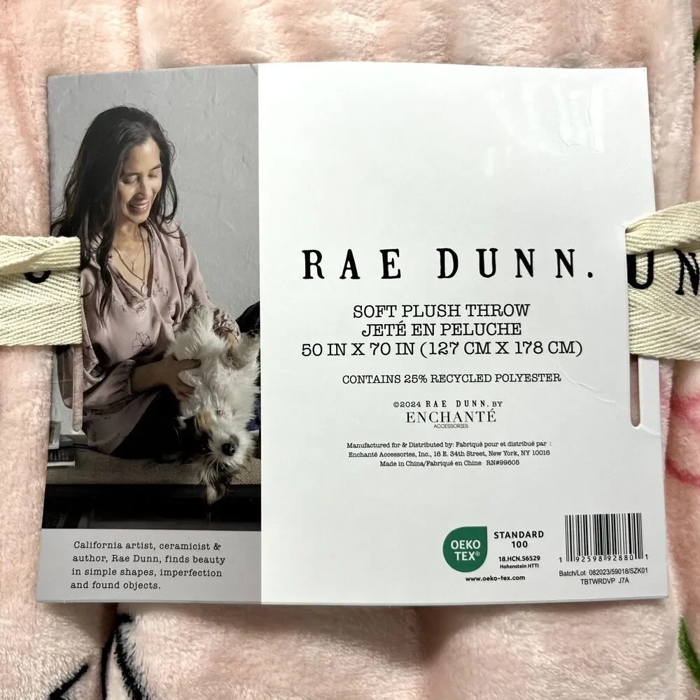 Rae‎ Dunn Sweet Stuff Chocolate Strawberry Blanket Soft Plush Throw 50x70 NWT